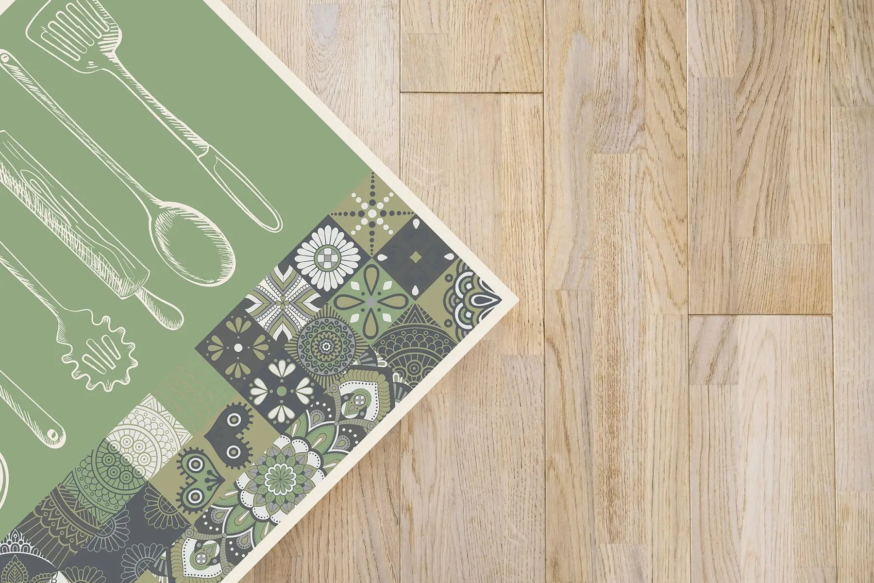 Alfombra Utensilios Cocina Verde freeshipping - Home and Living