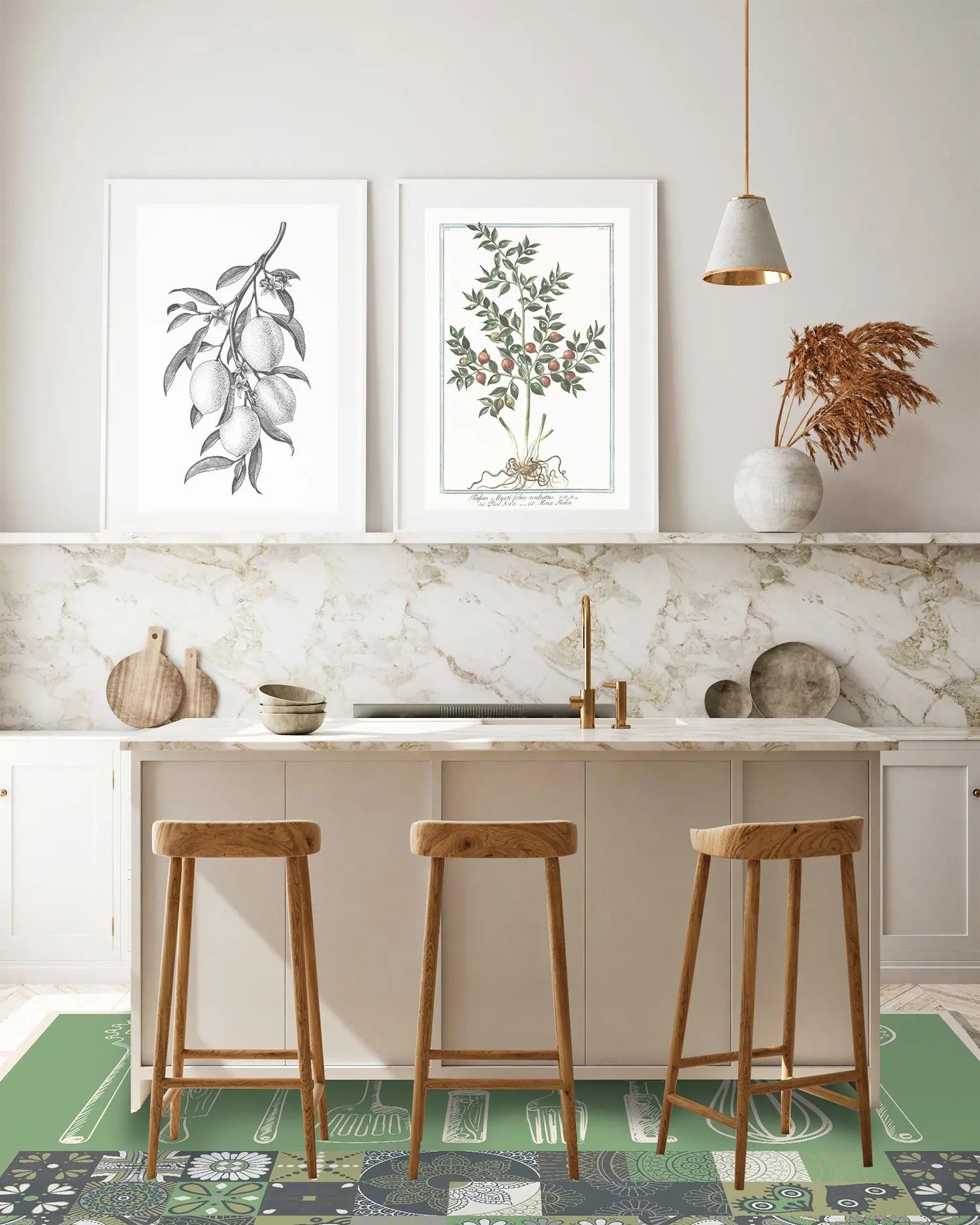 Alfombra Utensilios Cocina Verde freeshipping - Home and Living