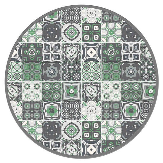 Alfombra Verde Baldosa Hidráulica Redonda Home & Living