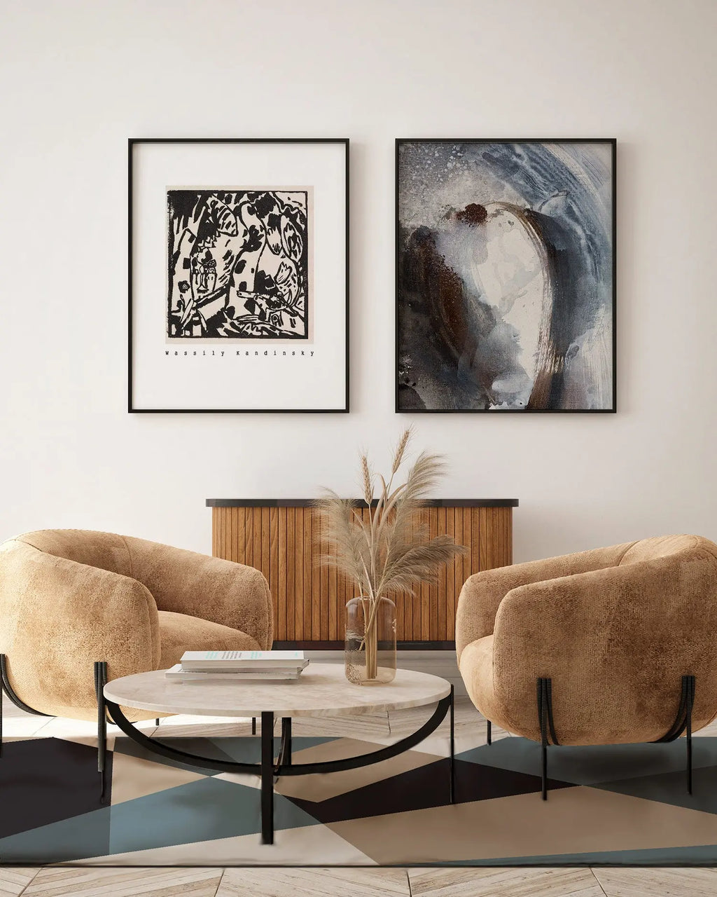 Alfombra Vinílica Geometría Abstracta Azul freeshipping - Home and Living