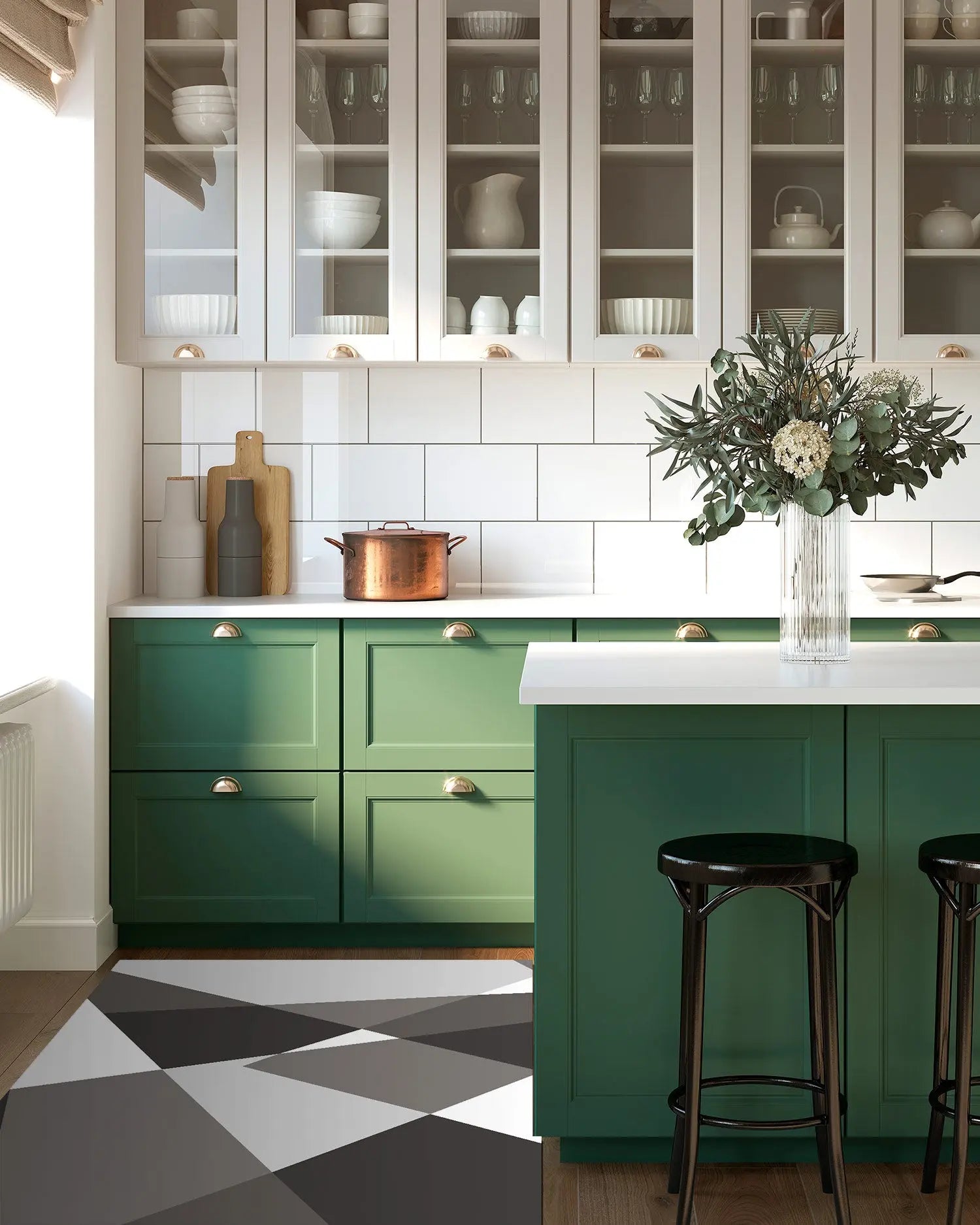 Alfombra Vinílica Geometría Abstracta Gris freeshipping - Home and Living