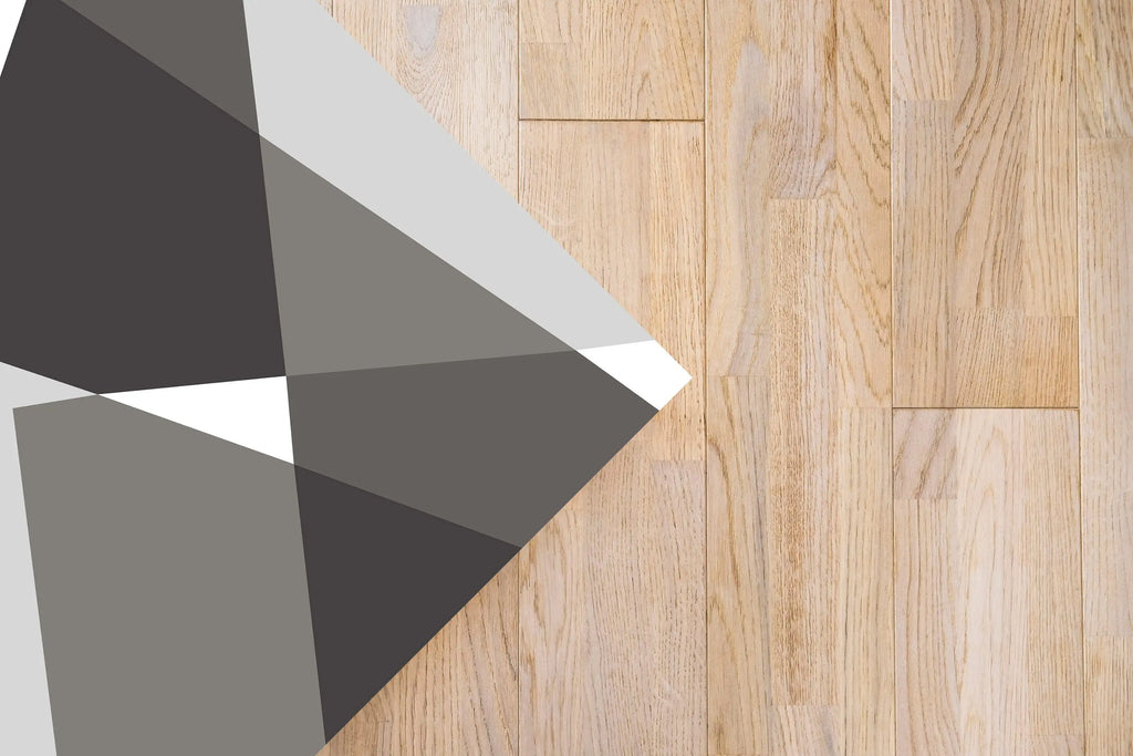 Alfombra Vinílica Geometría Abstracta Gris freeshipping - Home and Living