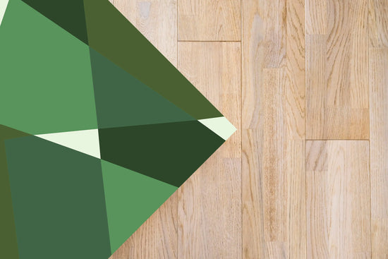 Alfombra Vinílica Geometría Abstracta Verde freeshipping - Home and Living