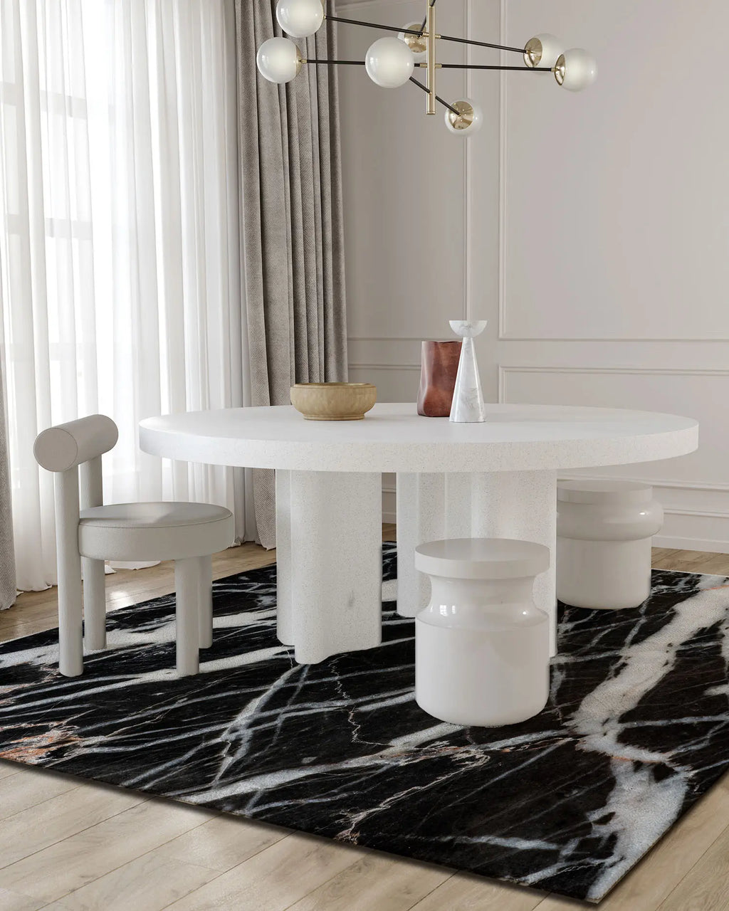 Alfombra Vinílica Mármol Negro freeshipping - Home and Living