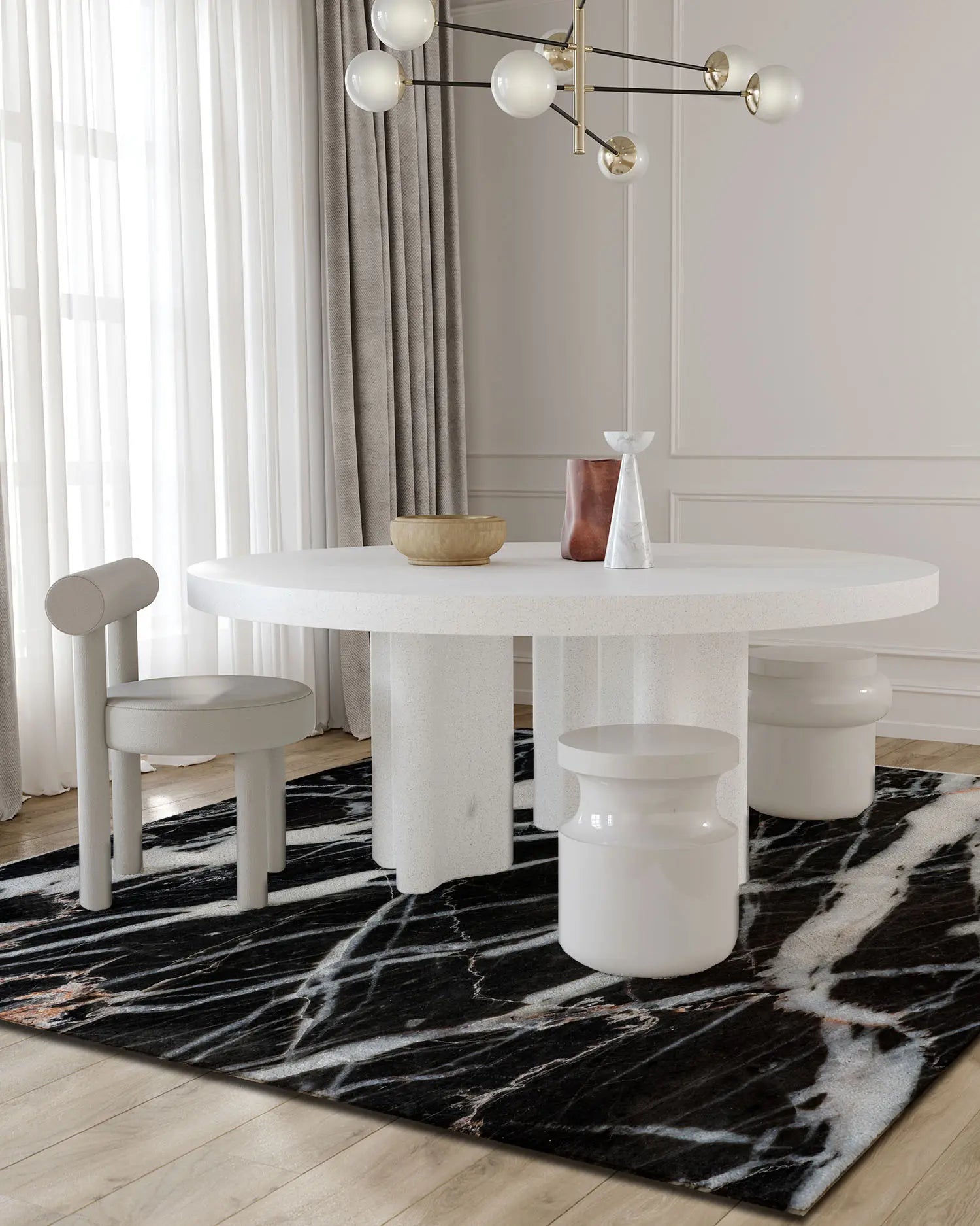 Alfombra Vinílica Mármol Negro freeshipping - Home and Living