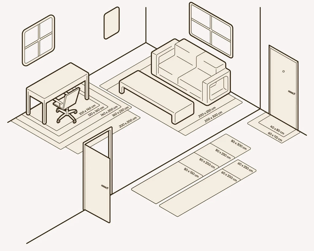 Alfombra Vinílica - Modelo Tibet  - Varias Medidas Disponibles Home & Living