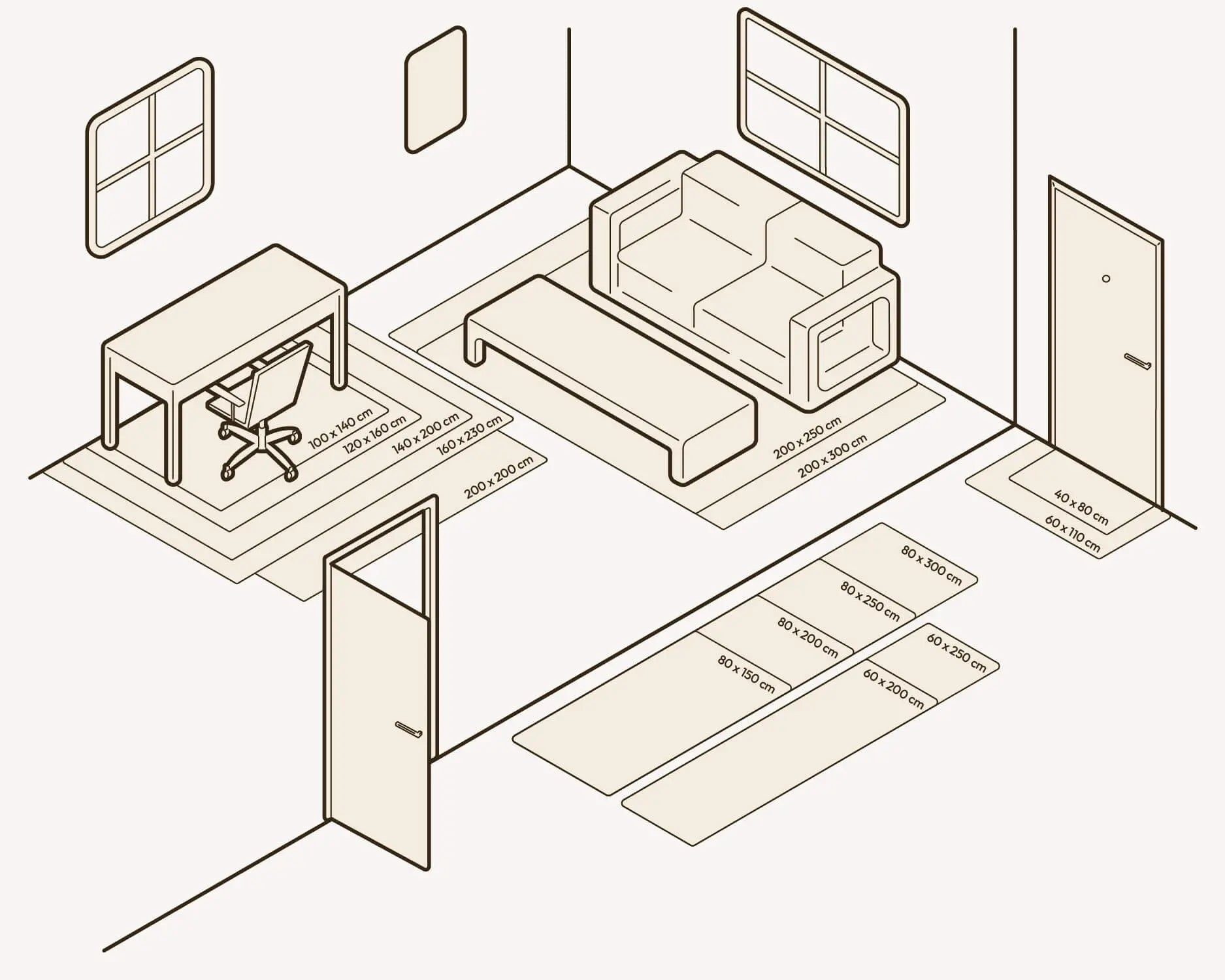 Alfombra Vinílica - Modelo Tibet  - Varias Medidas Disponibles Home & Living