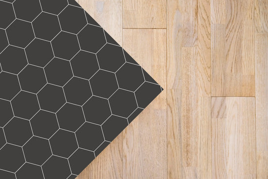 Alfombra Vinílica Mosaico Hexágonos Gris freeshipping - Home and Living