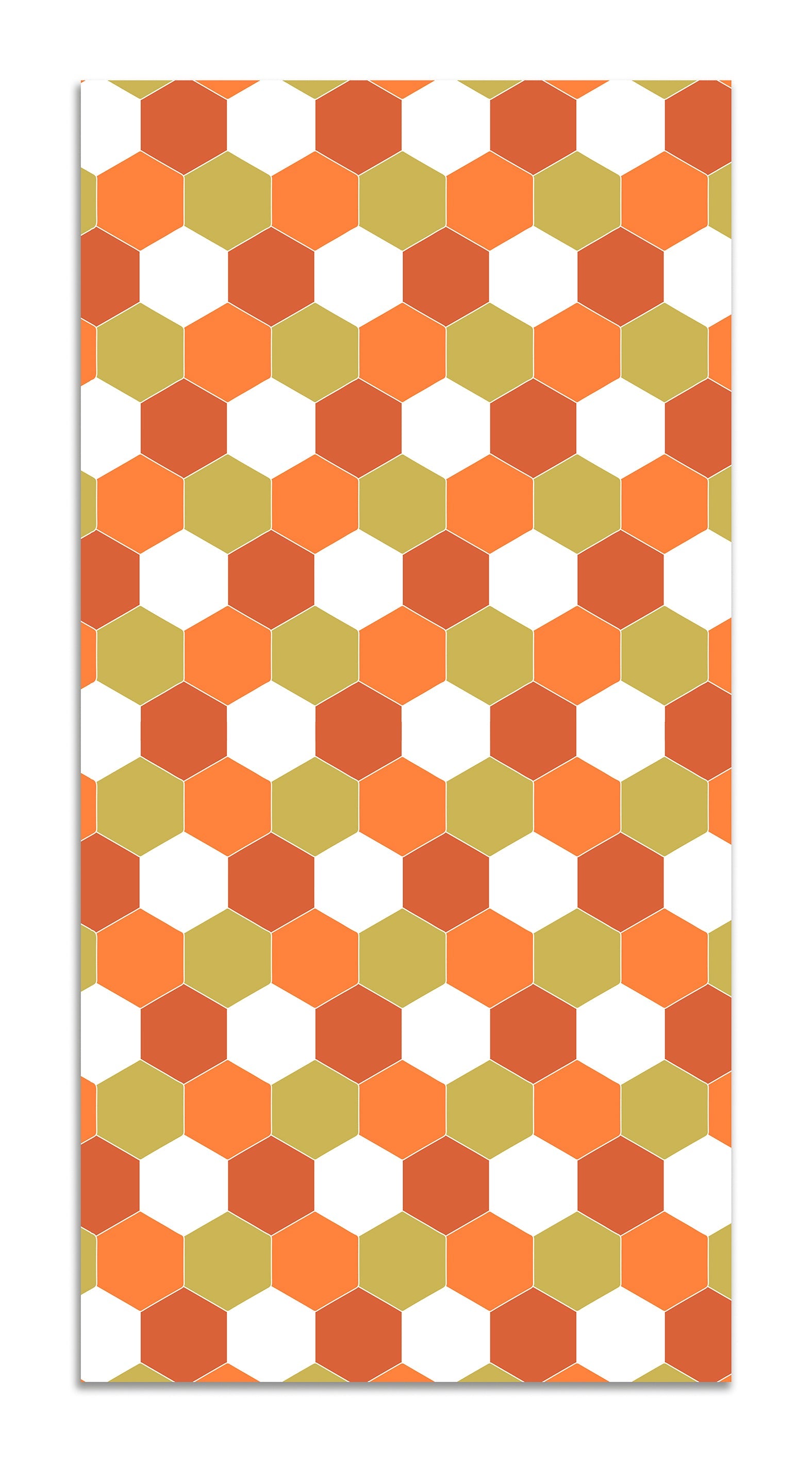 Alfombra Vinílica Mosaico Hexágonos Tono Naranja Home & Living 