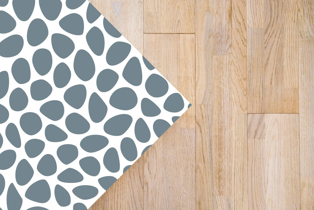 Alfombra Vinílica Patrón Empedrado Azul freeshipping - Home and Living