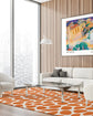 Alfombra Vinílica Patrón Empedrado Naranja freeshipping - Home and Living