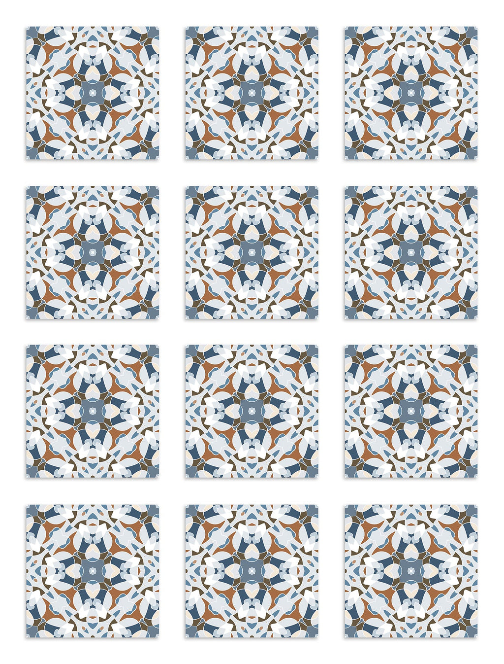 Azulejo Adhesivo Baldosa Modelo Oriental Azul Home & Living 