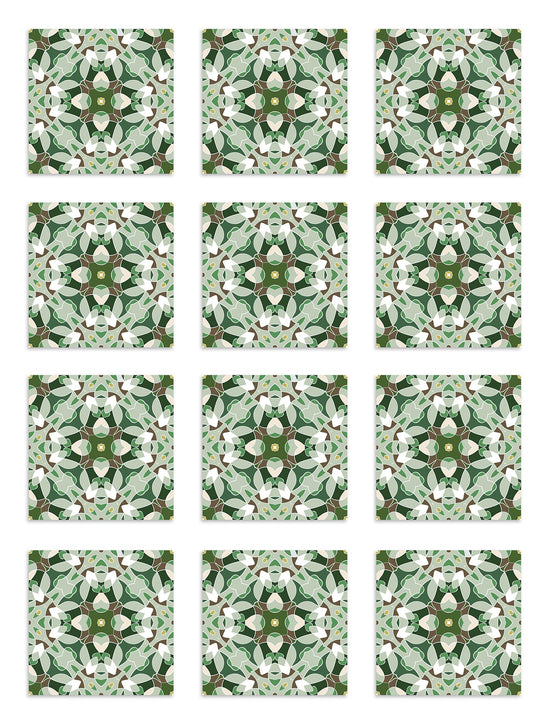 Azulejo Adhesivo Baldosa Modelo Oriental Verde Home & Living 