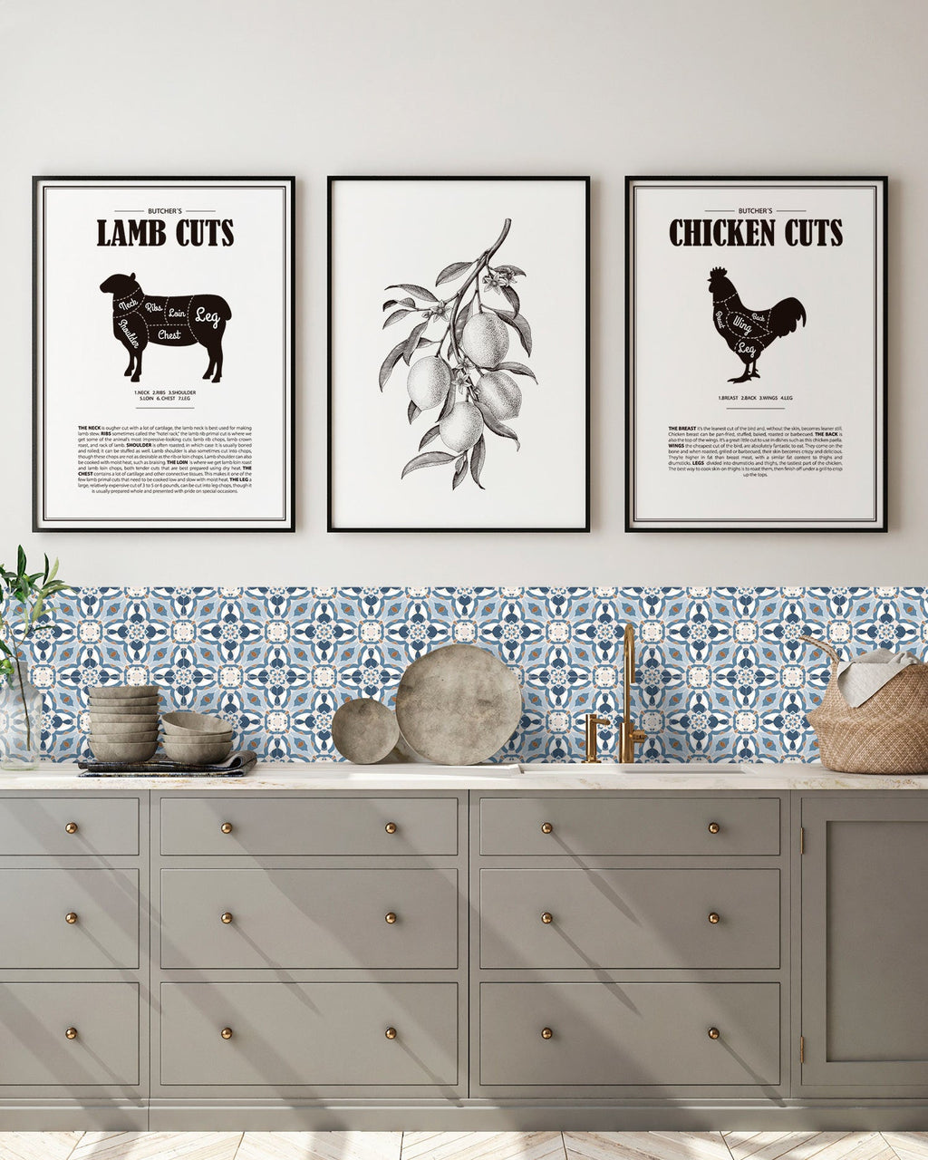 Azulejo Adhesivo Baldosín Oriental Caleidoscopio Azul Home & Living 