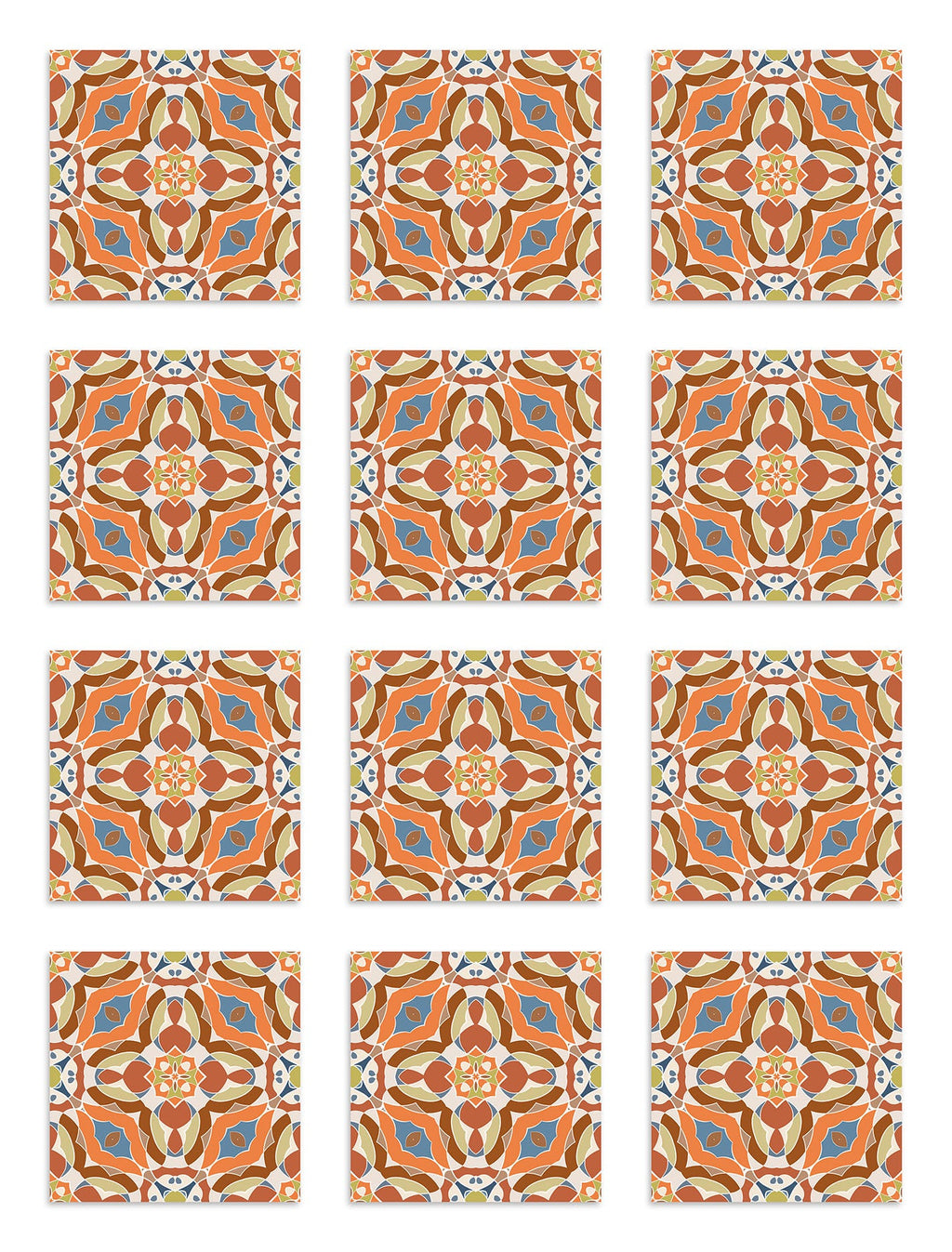 Azulejo Adhesivo Baldosín Oriental Caleidoscopio Original Home & Living 