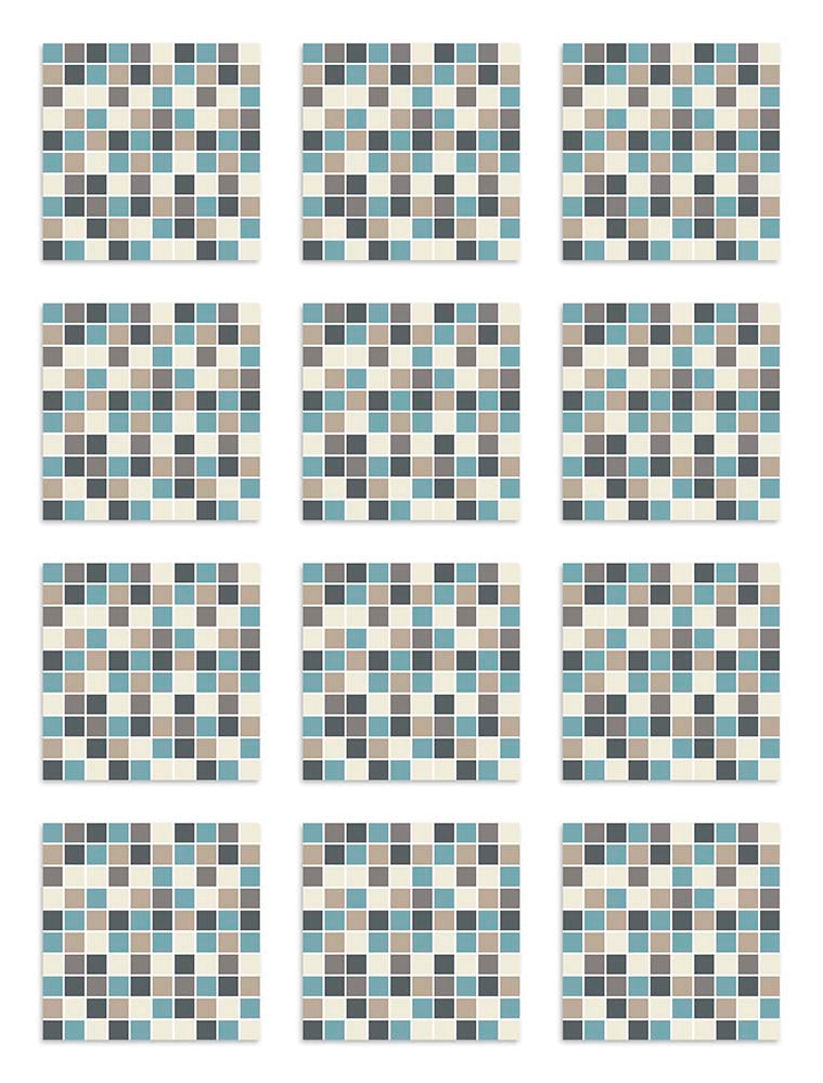 Azulejo Adhesivo Cuadrado Azul Home & Living 