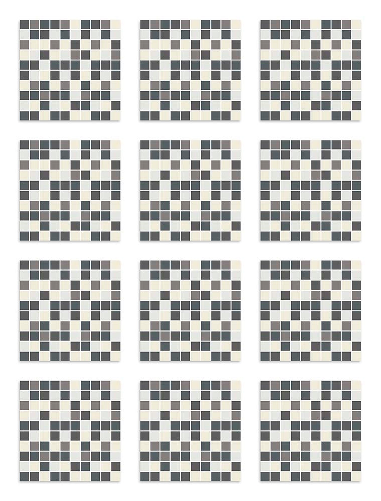 Azulejo Adhesivo Cuadrado Gris Home & Living 
