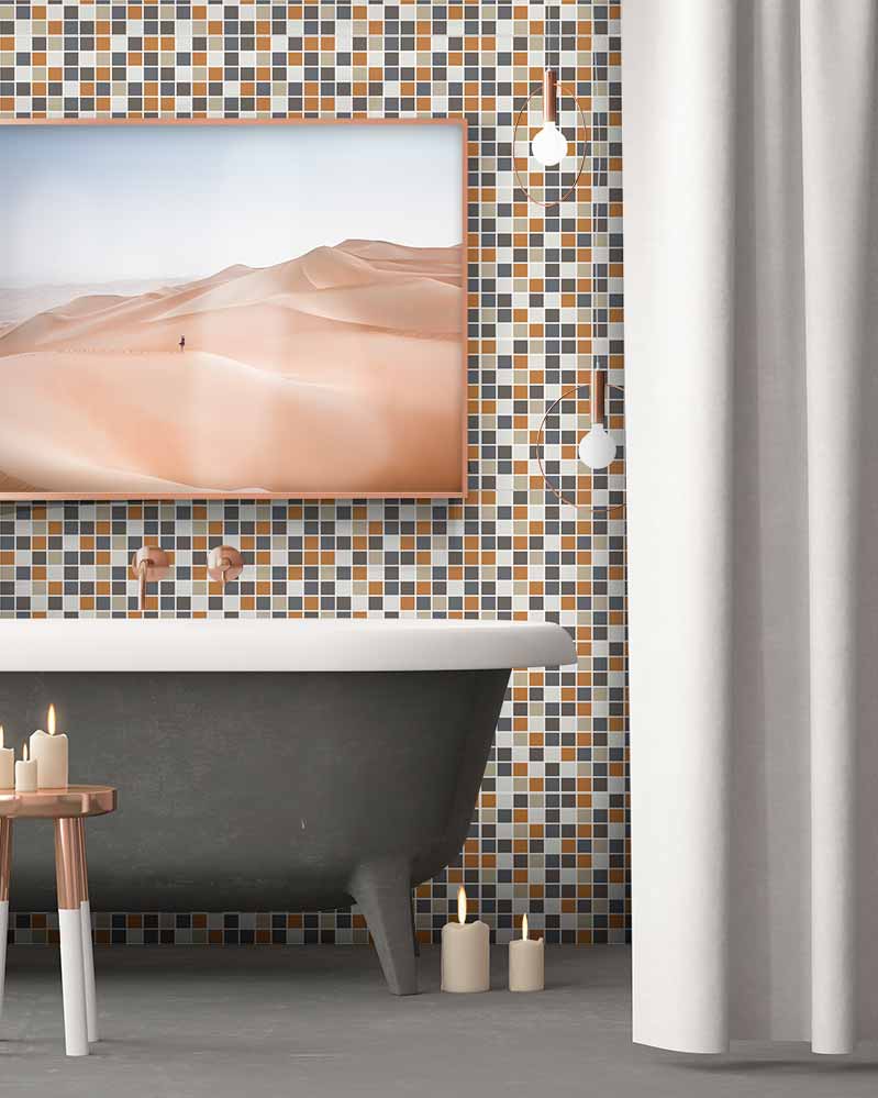 Azulejo Adhesivo Cuadrado Naranja Home & Living 