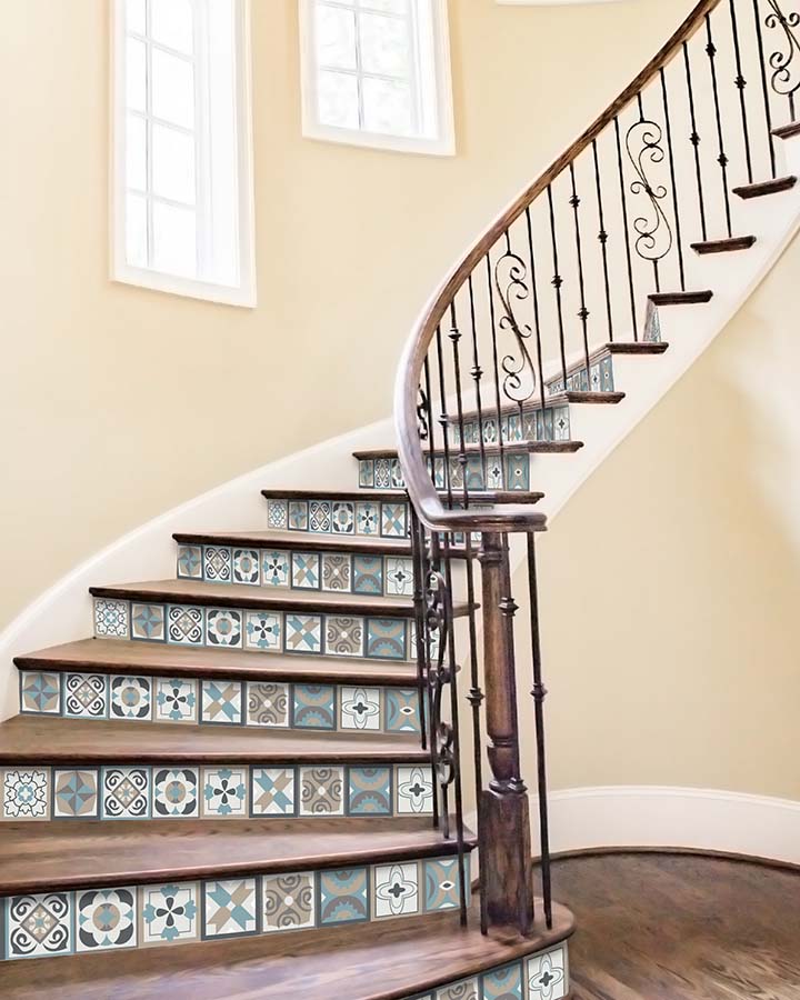 Azulejo Adhesivo Diseño Hidráulico Azul Home & Living 