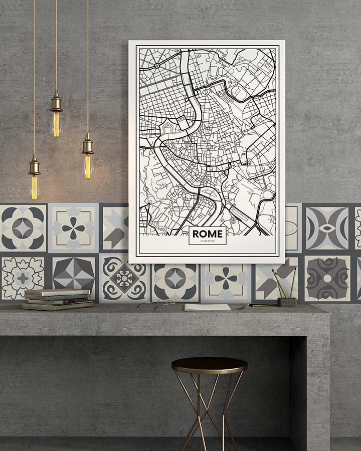 Azulejo Adhesivo Diseño Hidráulico Gris Home & Living 