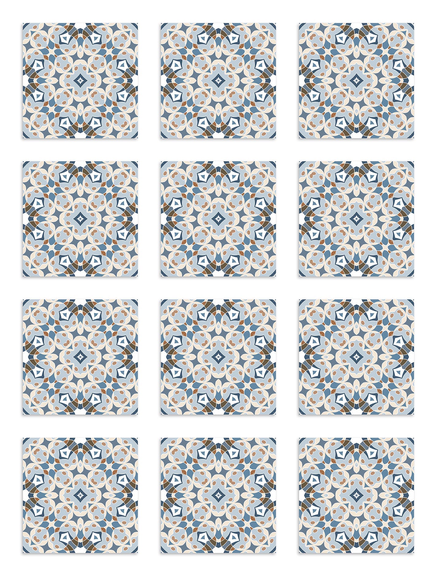 Azulejo Adhesivo Hidráulica Tipo Oriental Azul Home & Living 