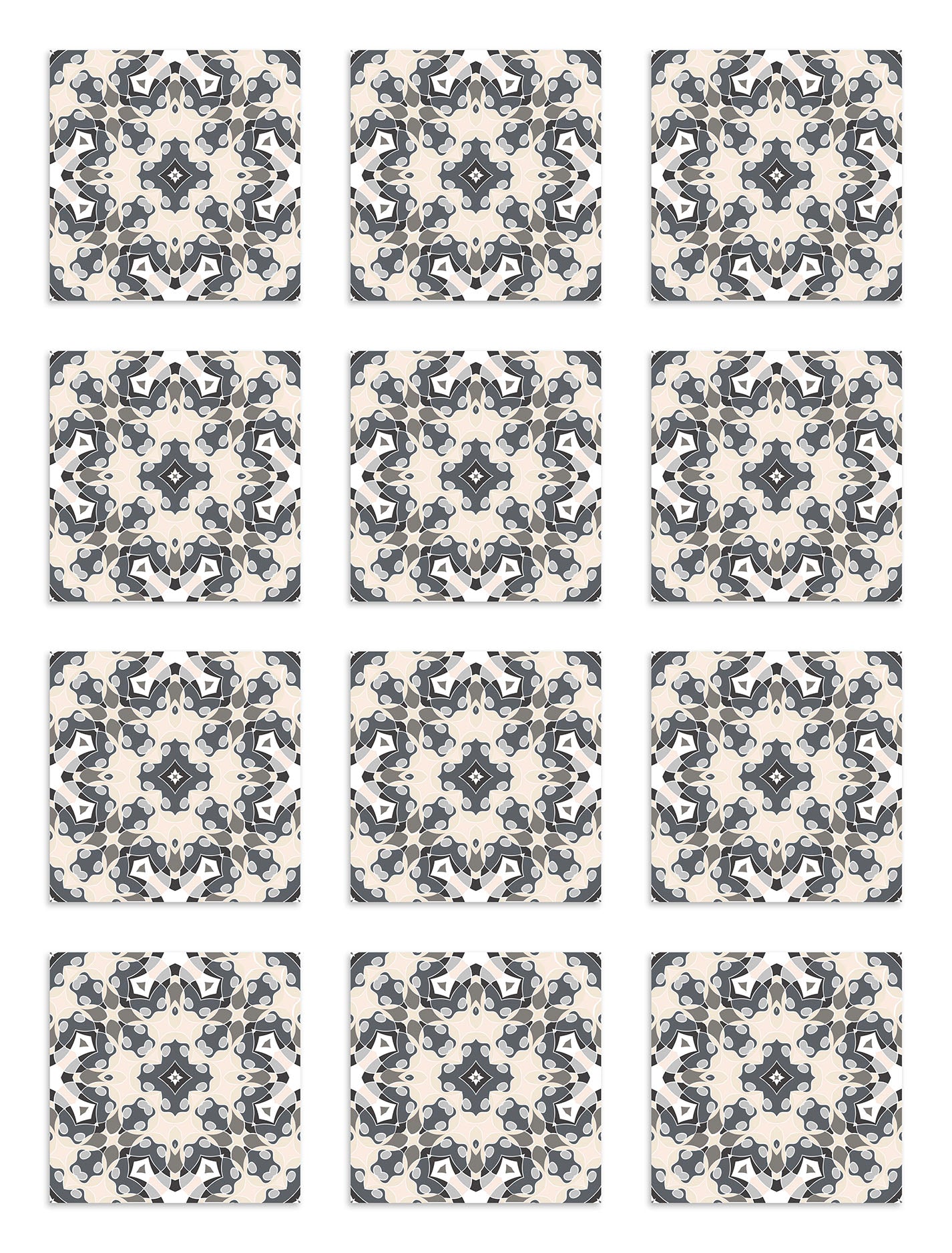 Azulejo Adhesivo Hidráulica Tipo Oriental Gris Home & Living 