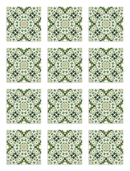 Azulejo Adhesivo Hidráulica Tipo Oriental Verde Home & Living 