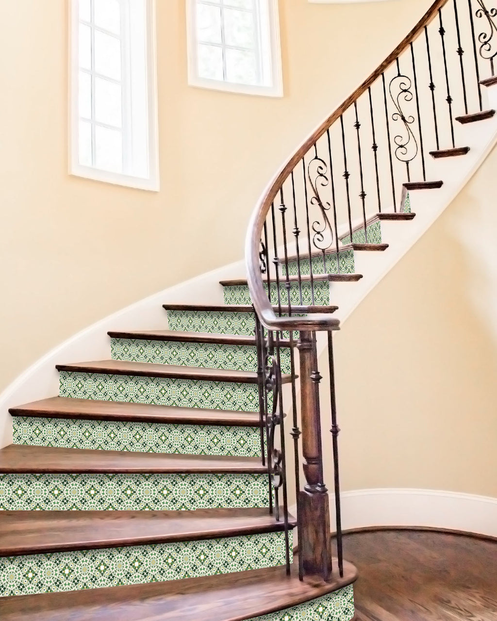 Azulejo Adhesivo Hidráulica Tipo Oriental Verde Home & Living 