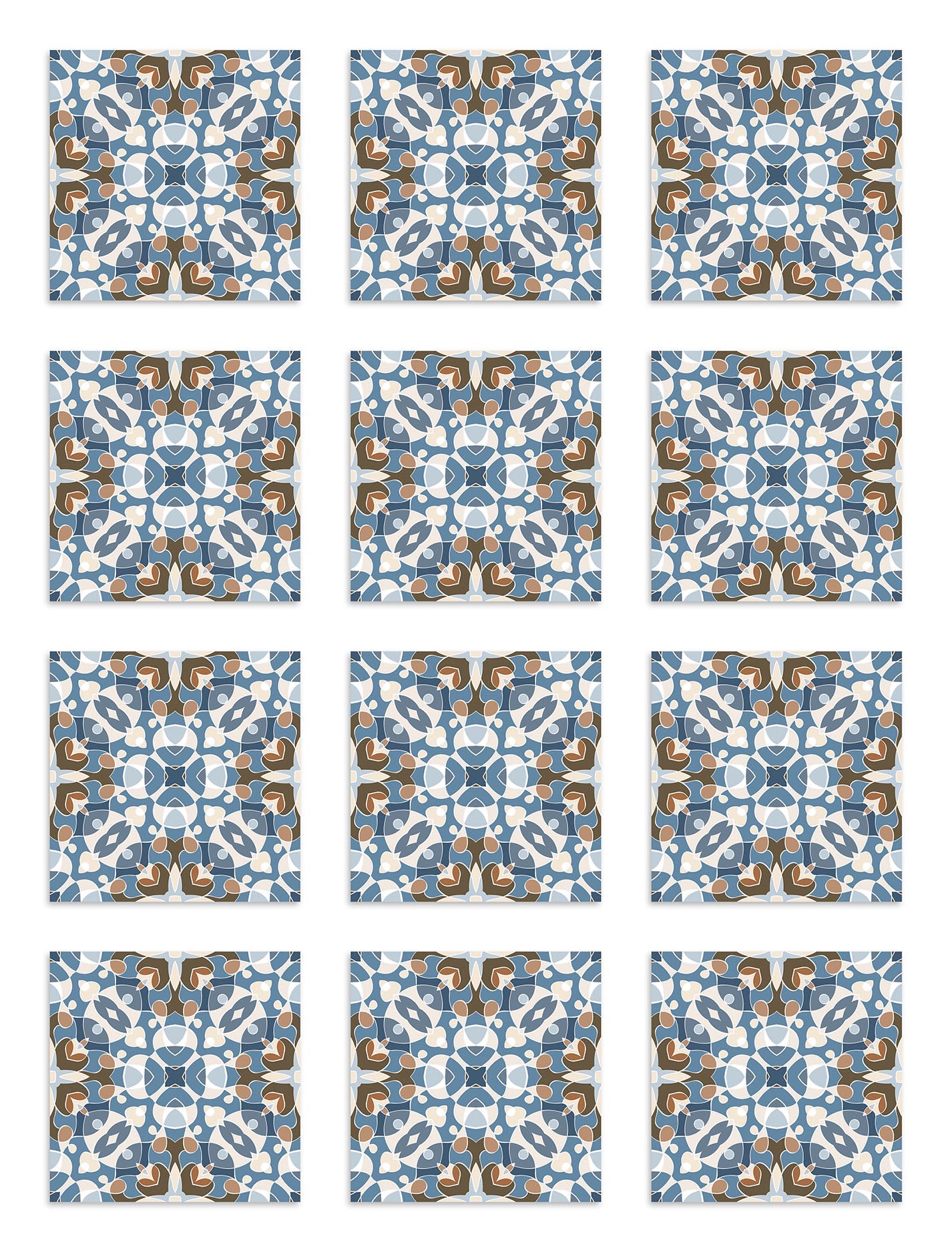 Azulejo Adhesivo Hidráulico Estilo Oriental Azul Home & Living 