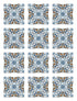 Azulejo Adhesivo Hidráulico Estilo Oriental Azul Home & Living 