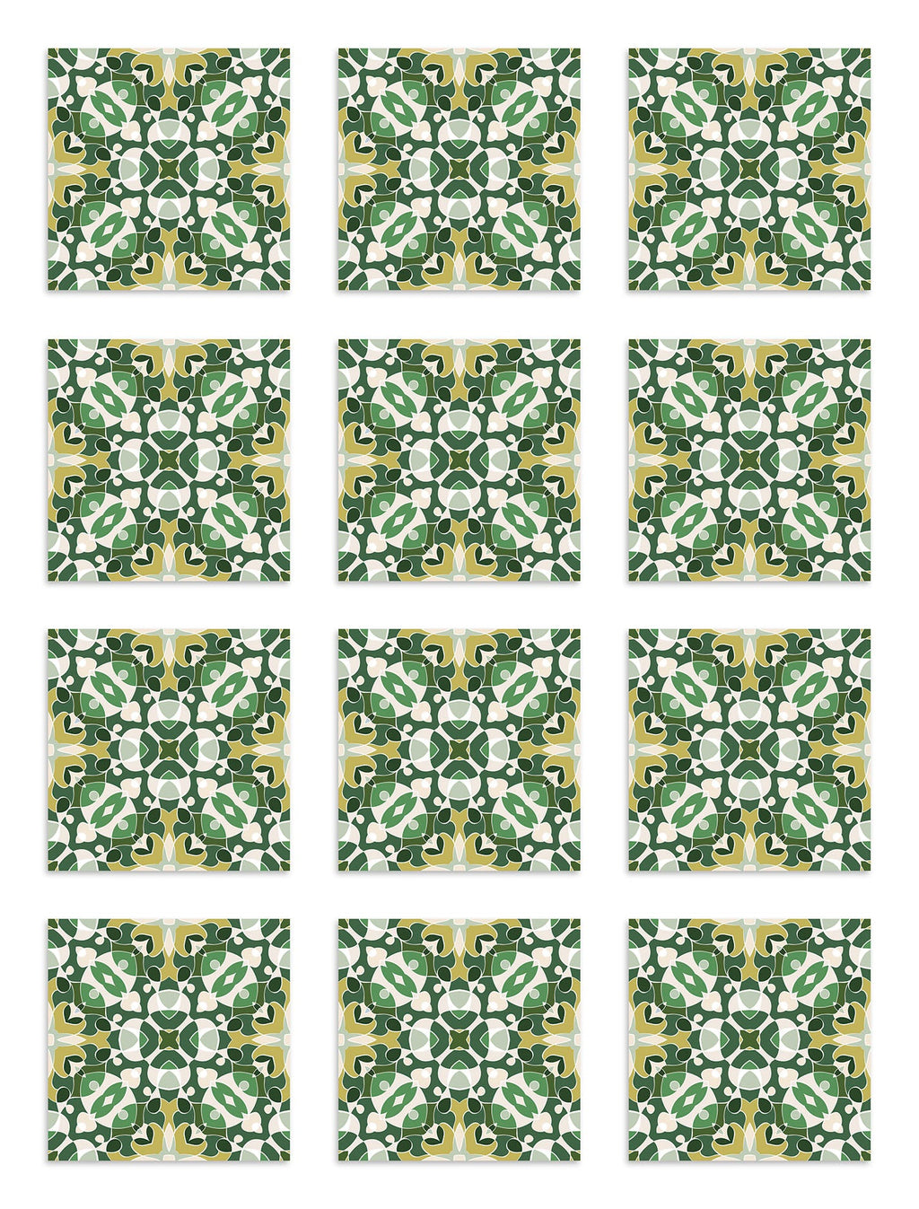 Azulejo Adhesivo Hidráulico Estilo Oriental Verde Home & Living 