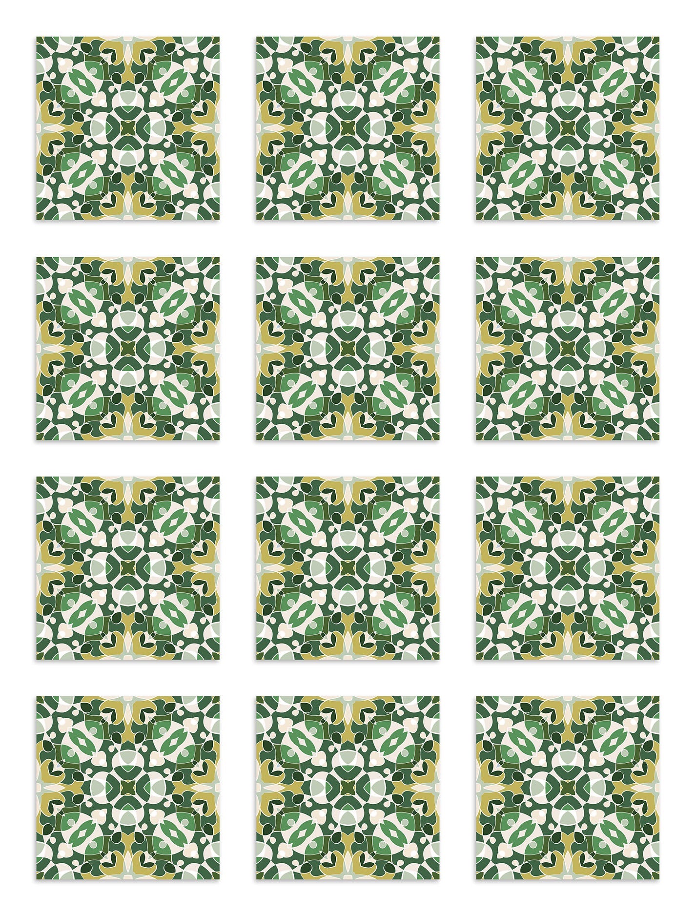 Azulejo Adhesivo Hidráulico Estilo Oriental Verde Home & Living 