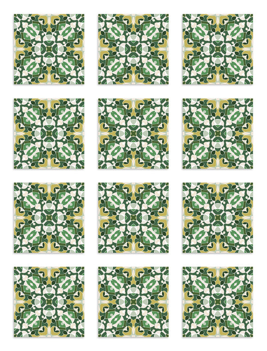 Azulejo Adhesivo Hidráulico Estilo Oriental Verde Home & Living 