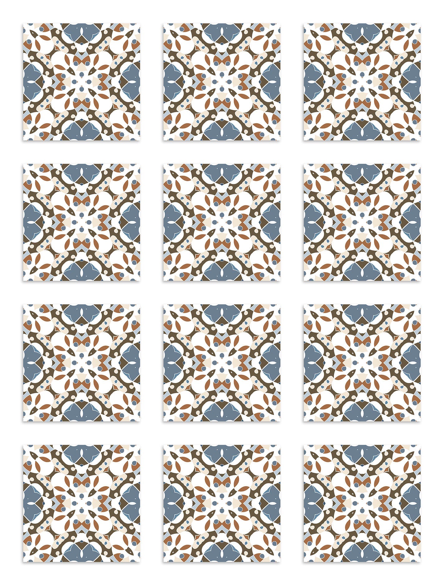 Azulejo Adhesivo Hidráulico Oriental Mosaico Azul Home & Living 