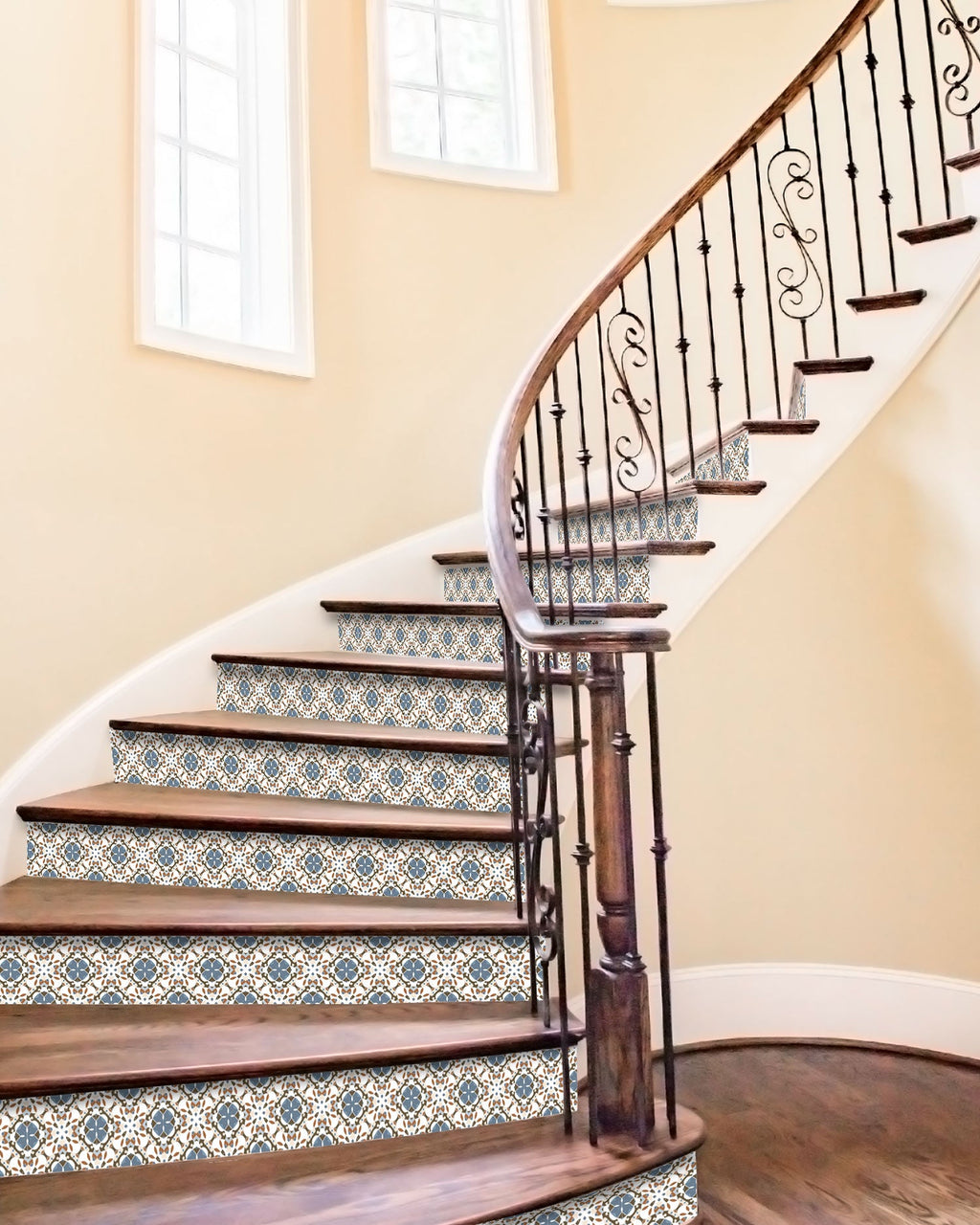 Azulejo Adhesivo Hidráulico Oriental Mosaico Azul Home & Living 