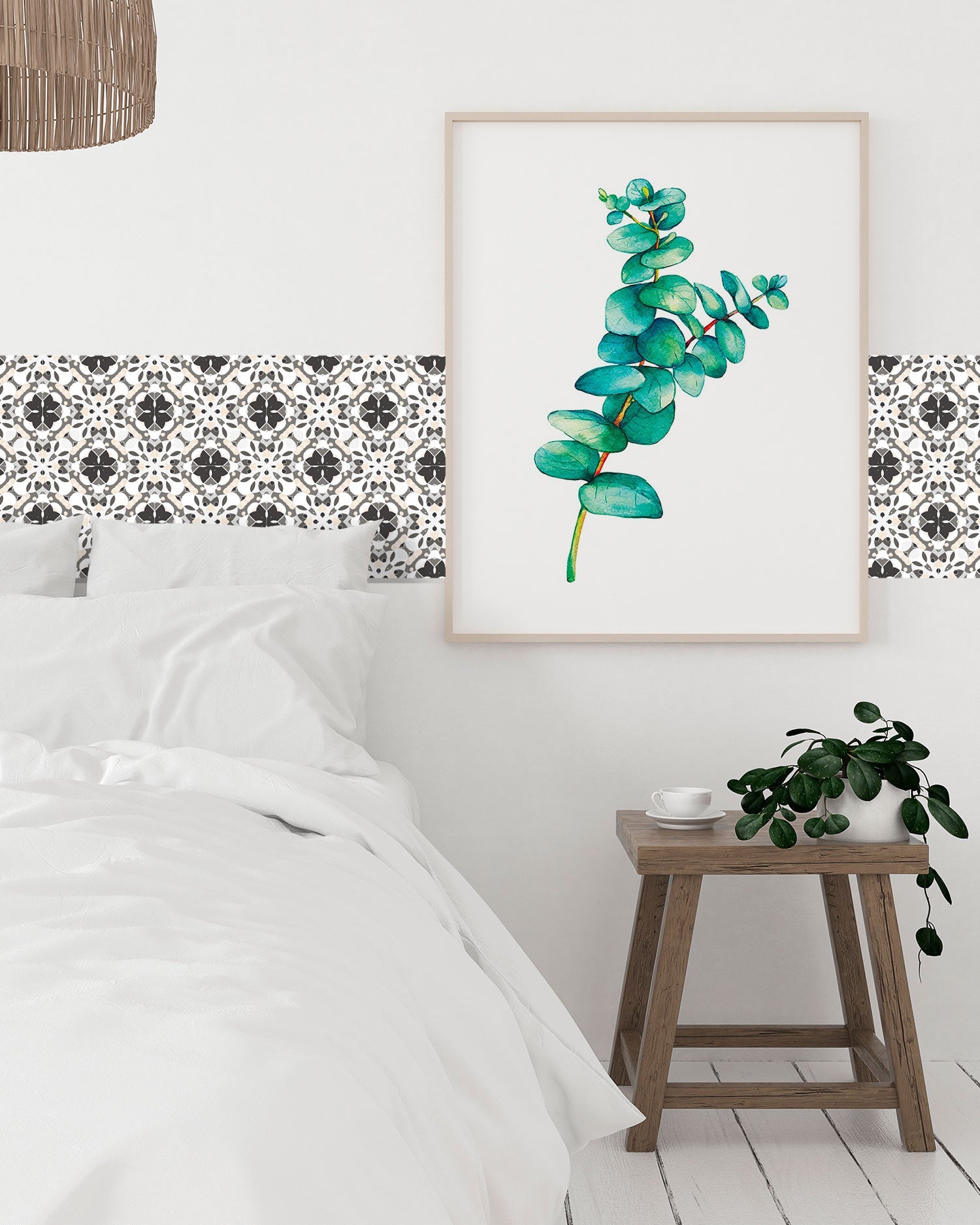 Azulejo Adhesivo Hidráulico Oriental Mosaico Gris Home & Living 