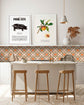 Azulejo Adhesivo Hidráulico Oriental Mosaico Naranja Home & Living 