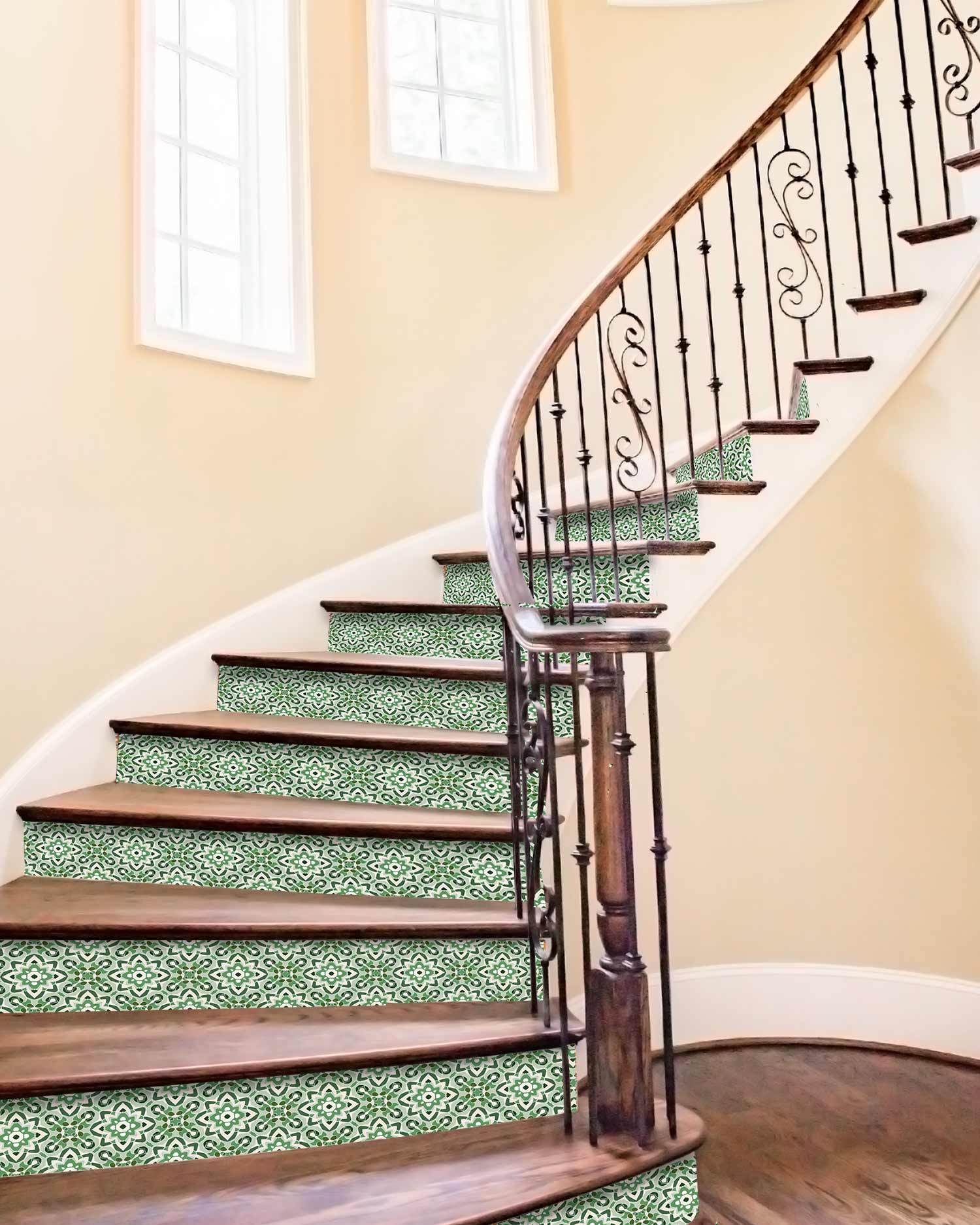 Azulejo Adhesivo Oriental Floreada Verde Home & Living 