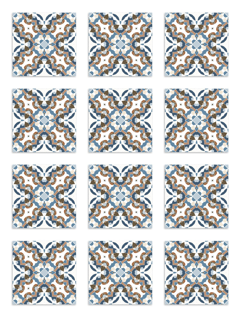 Azulejo Adhesivo Oriental Hidráulico Azul Home & Living 