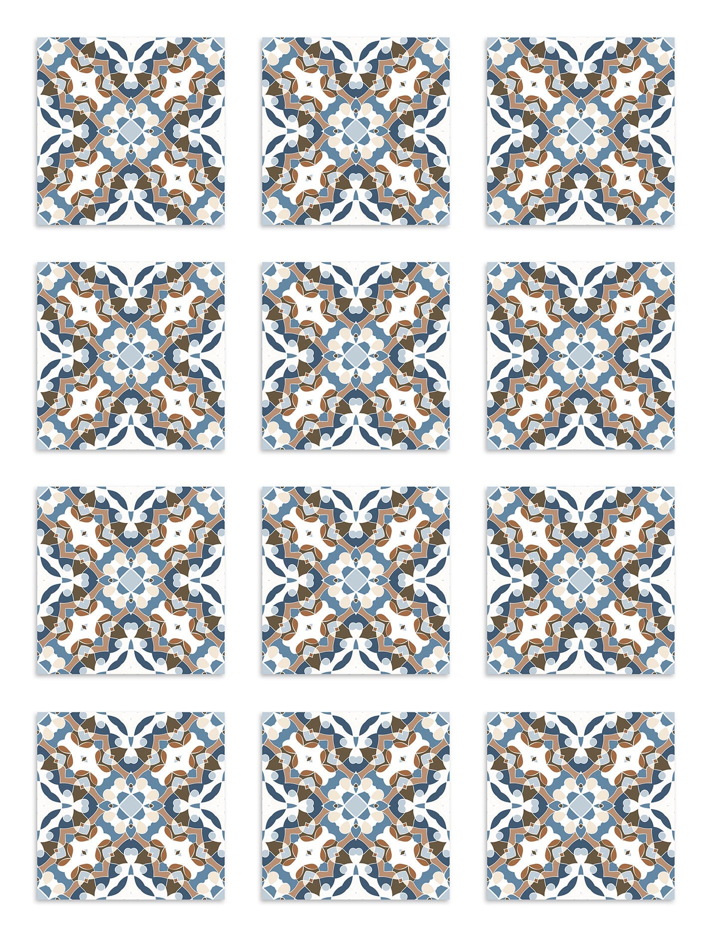 Azulejo Adhesivo Oriental Hidráulico Azul Home & Living 