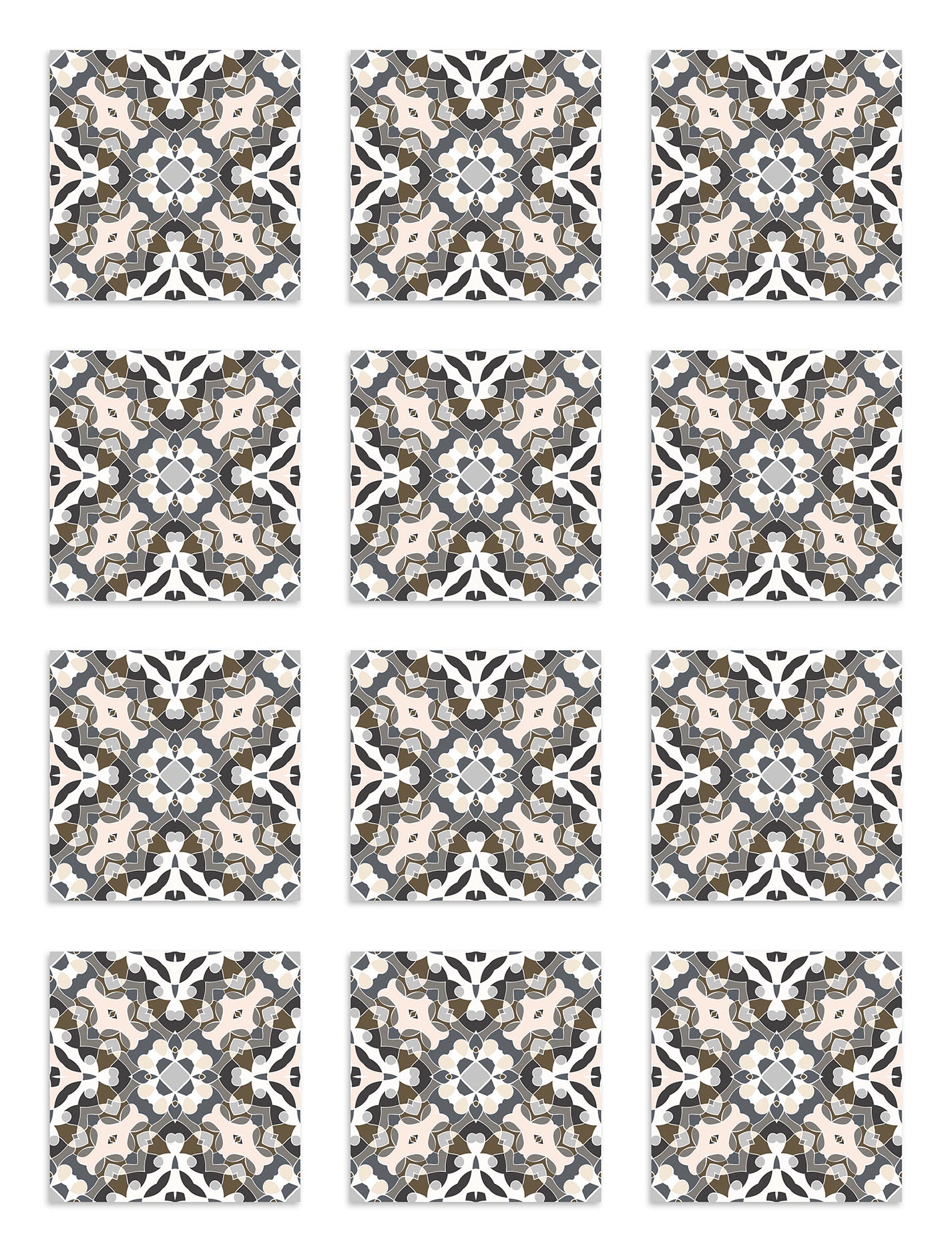 Azulejo Adhesivo Oriental Hidráulico Gris Home & Living 