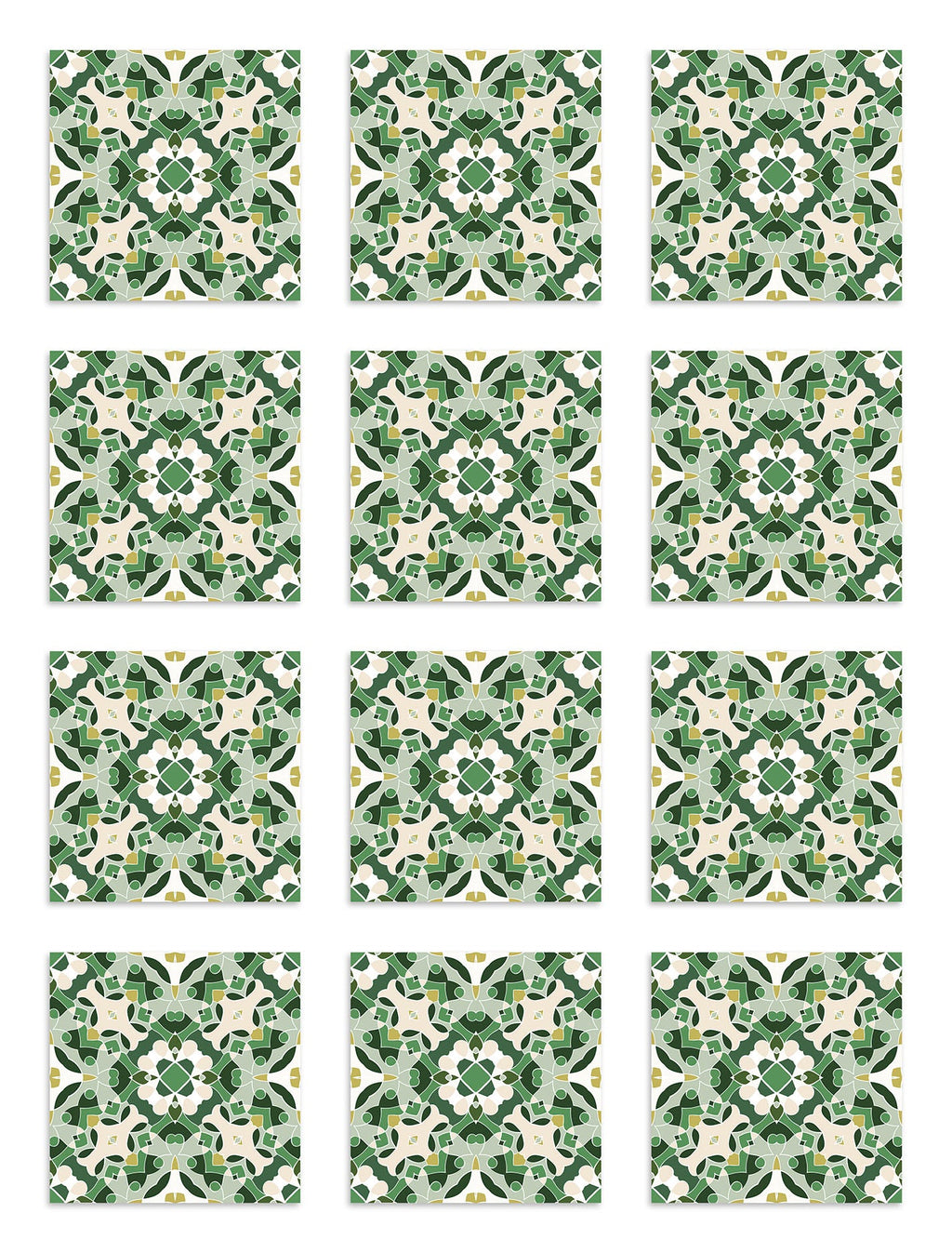 Azulejo Adhesivo Oriental Hidráulico Verde Home & Living 