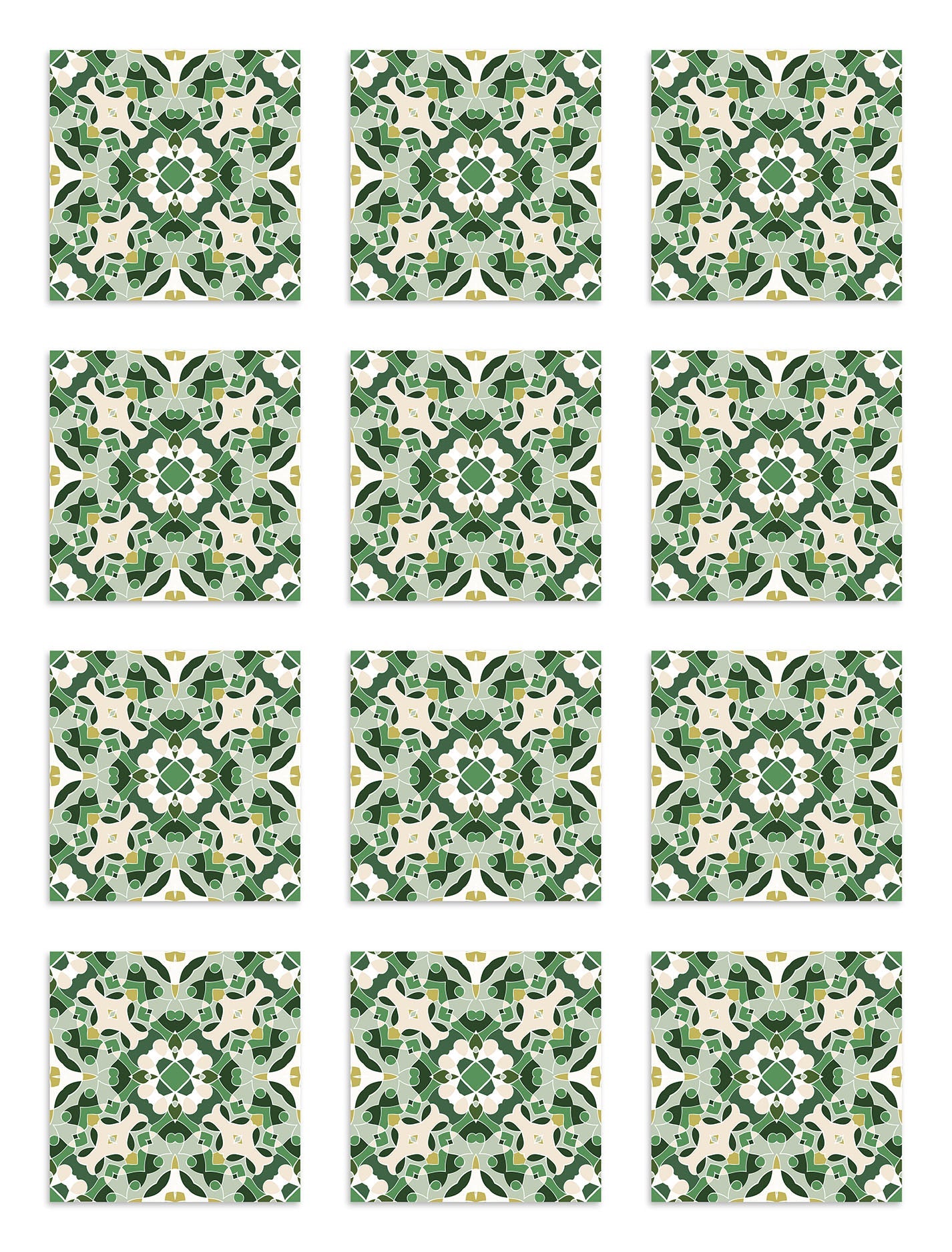 Azulejo Adhesivo Oriental Hidráulico Verde Home & Living 