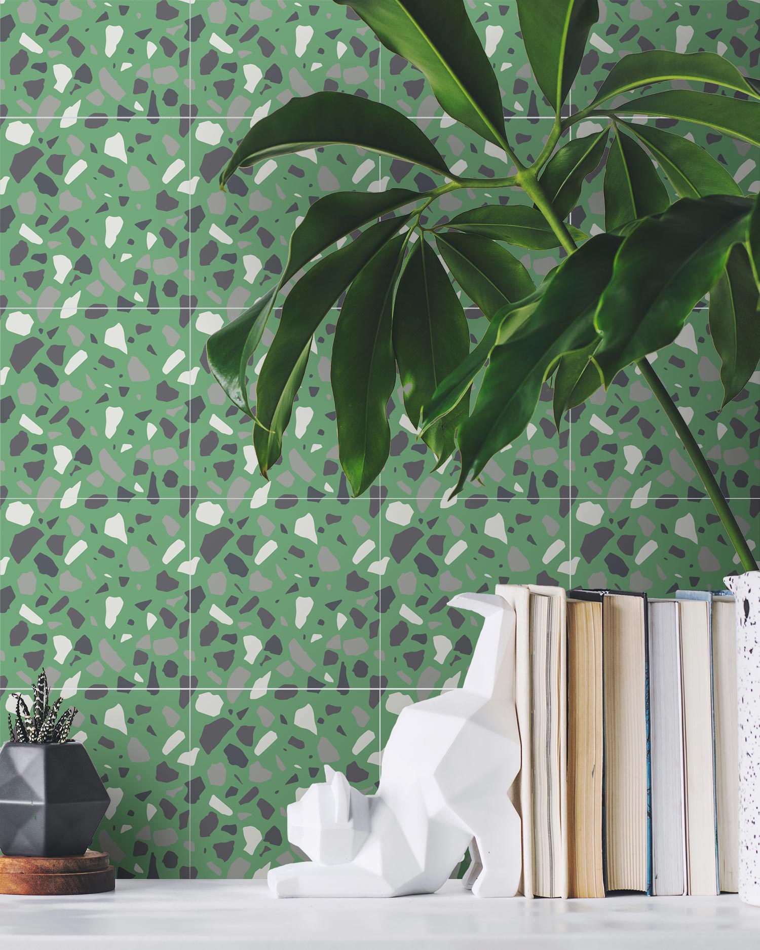 Azulejo Adhesivo Piedras Colores Verde Home & Living 