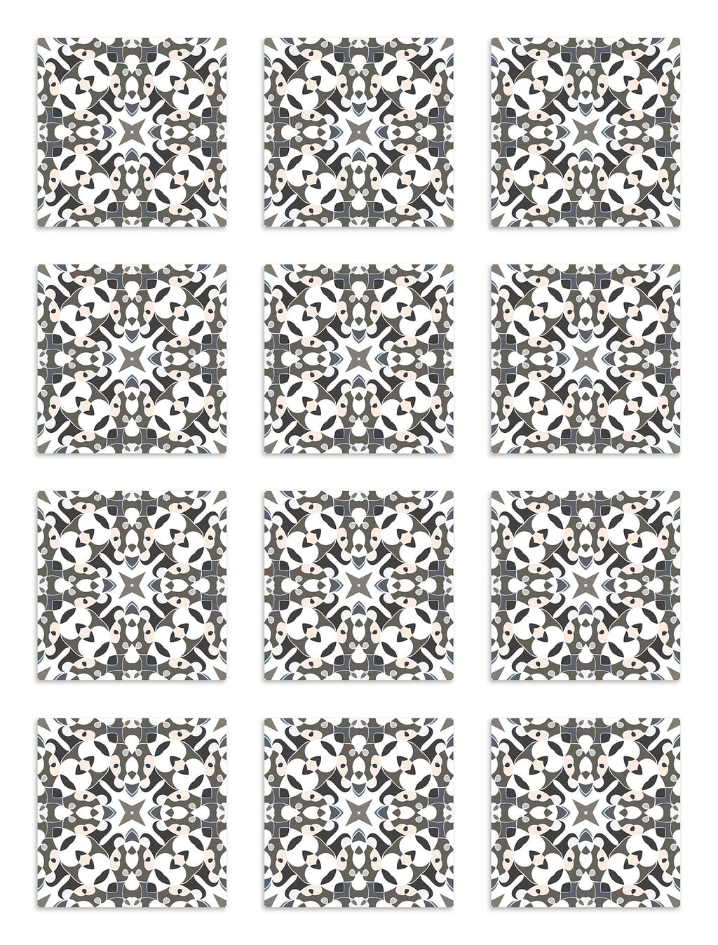 Azulejo Adhesivo Tipo Hidráulico Oriental Gris Home & Living 