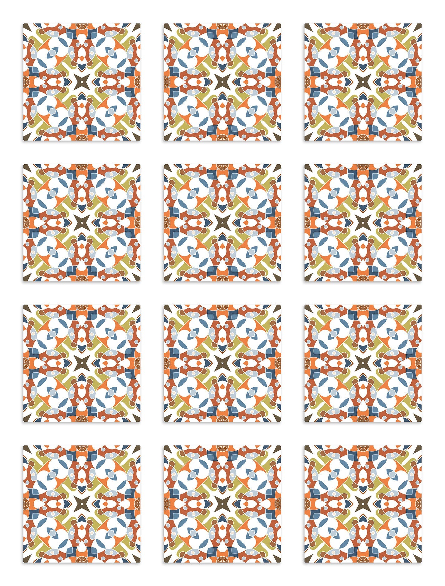 Azulejo Adhesivo Tipo Hidráulico Oriental Original Home & Living 