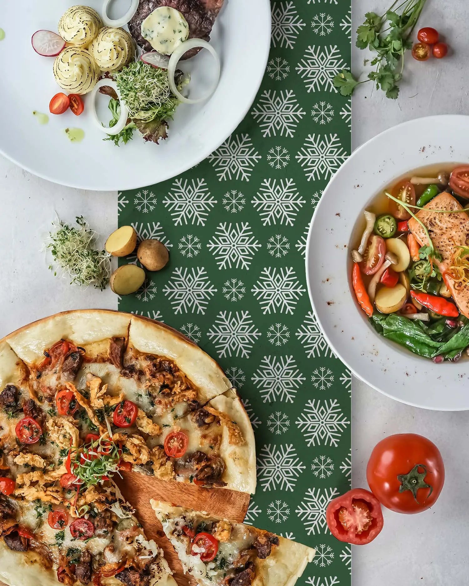 Camino de Mesa Vinílico Copos Navidad Verdes freeshipping - Home and Living