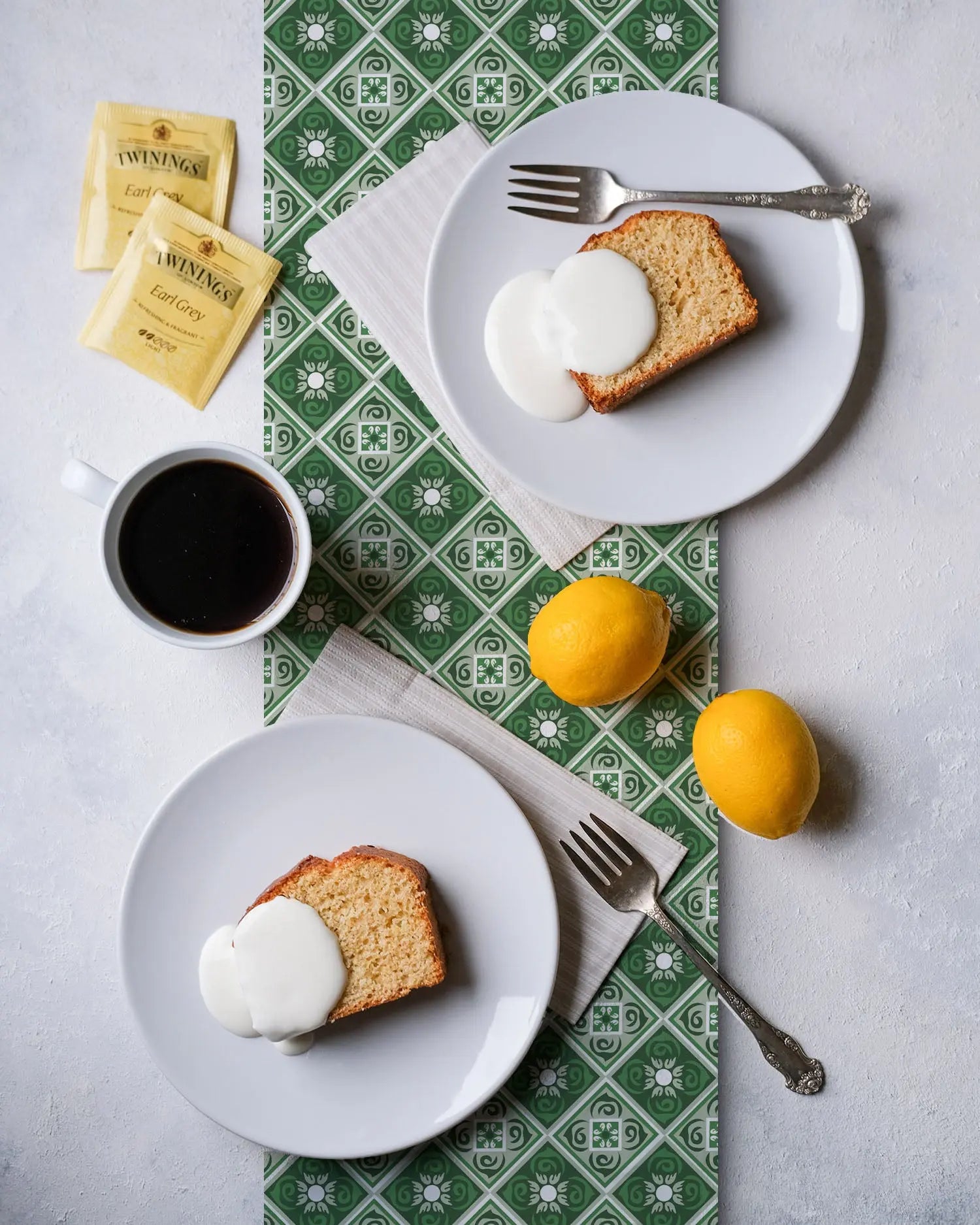 Camino de Mesa Vinílico Hidráulico Diagonal Verde freeshipping - Home and Living