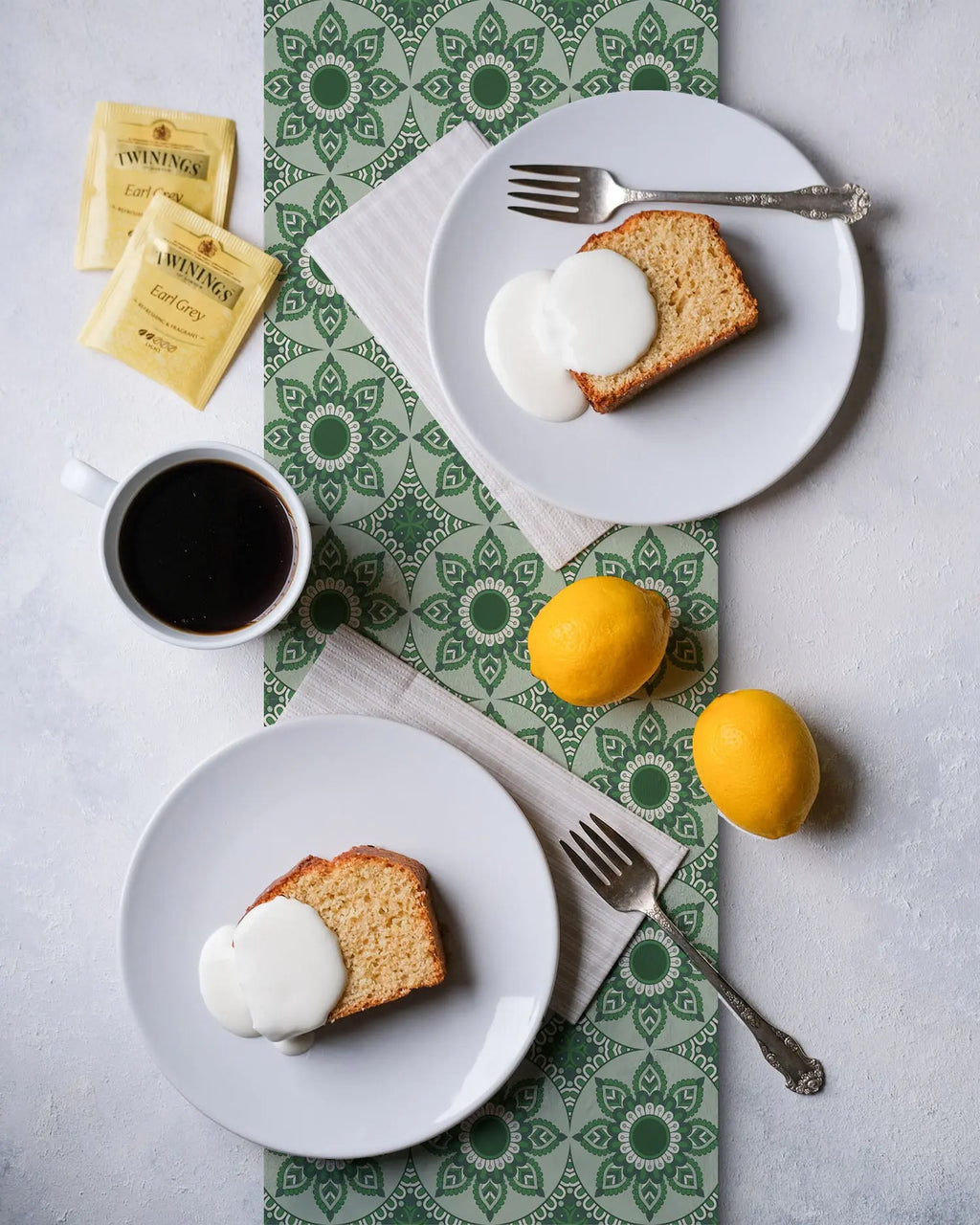 Camino de Mesa Vinílico Hidráulico Mandala Verde freeshipping - Home and Living