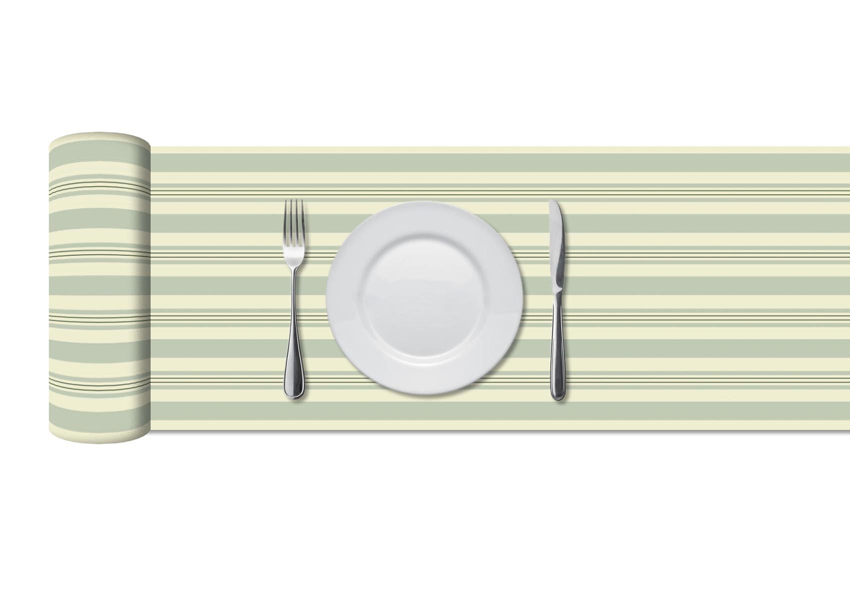Camino de Mesa Vinílico Líneas Verdes Home & Living 